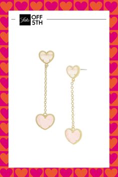 From The Heart Collection. Pink Crystal 14k Goldplated Brass Post & Back Imported Size Drop, About 2.875" Click Here For A Guide To Jewelry & Watches. Center Core - W Jewelry > Saks Off 5th. Jankuo.