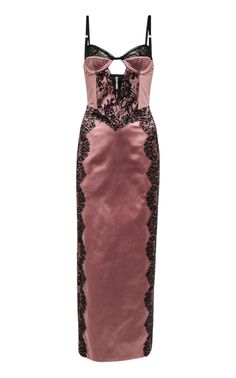 Inspired by the glamour of Hollywood’s golden era, Gucci’s pink duchesse-silk satin dress is trimmed with black lace and sculpted with semi-padded underwired cups.Pink silk duchesseLace detailInterlocking G zip pullerHalf lined;Spaghetti strapsCut-out detail at the frontZip closureFabric 1: 100% silkFabric 2: 79% polyamide, 21% elastaneLining: 76% acetate, 24% silkMade in Italy Dolce & Gabbana Velvet Rose Dress, Luxury Embellished Gucci Dresses, Silk Satin Dress, International Clothing, Runway Dresses, Luxury Women Fashion, Satin Midi Dress, Mode Inspo, Paco Rabanne