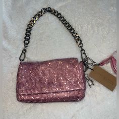 -Metal Mesh -Handle Drop 7.8 Inches, Depth 1.95 Inches, Height 5.07 Inches, Length Of Handle 20.28 Inches, Width 7.8 Inches -Comes With 2 Strap Options Composition Crystal, Metal, Polyurethane Glamorous Rectangular Sequin Shoulder Bag, Glamorous Chain Bag For Night Out, Glamorous Pink Bag With Chain Strap, Sparkling Rectangular Shoulder Bag, Glamorous Rectangular Shoulder Bag With Bling, Glamorous Bling Rectangular Shoulder Bag, Glamorous Pink Embellished Shoulder Bag, Ar Accessories, Steve Madden Bags