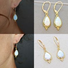 #jewelry #earrings #dangledropearrings #goldearrings #danglegold #vintageearrings #womenearrings #teardropearrings #everydayearrings #birthstoneearrings #simpledropearrings #danglestoneearring #dropgoldearring #opalgoldearring #opalearring #whiteearrings #danglegoldearrings #dropearring Gold Opal Drop Earrings, Teardrop Opal Earrings In Gold, Nickel-free Opal Earrings, Opal Drop Earrings, Boho Earring, Opal Ring Gold, Teardrop Dangle Earrings, White Earrings, Opal Earrings