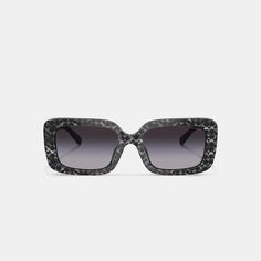 These bold oversized rectangle sunglasses feature pearlized acetate frames detailed with our Signature a modern take on tortoiseshell. Lightweight and durable they feature full UV protection lenses. | Coach Signature Oversized Rectangle Sunglasses - Women's - Silver Pearlized Signature Trendy Rectangular Acetate Sunglasses, Coach Sunglasses With Gradient Lenses For Summer, Coach Sunglasses With Tinted Lenses For Summer, Coach Polarized Sunglasses For Summer, Summer Coach Sunglasses With Tinted Lenses, Chic Coach Sunglasses With Tinted Lenses, Chic Coach Sunglasses With Uv Protection, Chic Coach Sunglasses With Polarized Lenses, Microfiber Cleaning Cloths