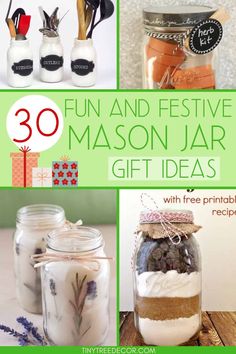 mason jar gift ideas with free printables to make it fun and festive