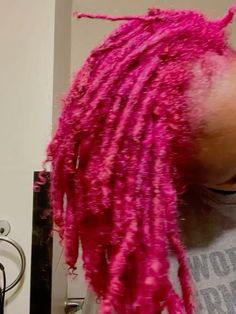 Hot Pink Locs, Pink Locs, Pretty Dreads, Pink Dreads, Hot Pink Hair, Dreadlock Hairstyles For Men, Cute Hair Colors, Dreadlock Styles