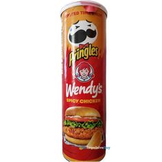 a can of wendy's chicken burgers is shown in this undrecognized image