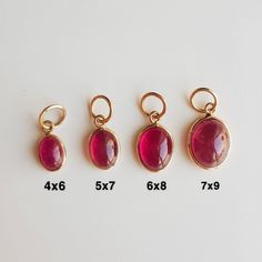 ✪Metal: 18k solid yellow gold ✪Gemstone: Ruby ✪Setting type: Bezel wire setting 1. Stone size: 7x9 mm Gold weight: 260 milligram Bail size: 5 mm Without bail: 12 mm 2. Stone size: 6x8 mm Gold weight: 240 milligram Bail size: 5 mm Without bail: 11 mm 3. Stone size: 5x7 mm Gold weight: 210 milligram Bail size: 5 mm Without bail: 10 mm 4. Stone size: 4x6 mm Gold weight: 190 milligram Bail size: 5 mm Without bail: 9 mm If you need any other preferred stone please contact us. QUALITY OF MATERIALS: Me Handmade 14k Gold Oval Cabochon Jewelry, Oval Link Charms Jewelry For Gifts, Handmade Yellow Gold Charms For Gifts, Handmade Yellow Gold Charms As Gifts, Oval Rose Gold Charms Jewelry, Yellow Gold Oval Cabochon Jewelry Gift, Briolette Charms Jewelry As A Gift, Handmade Round Charms For Gifts, Handmade Charms As Gifts