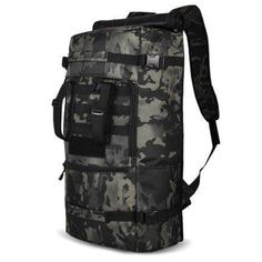 an image of a camouflage backpack on white background