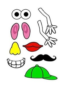 an image of different face shapes with mustaches and hats on it's faces