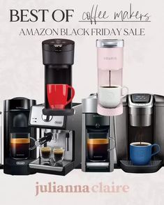 there are many different types of coffee makers on this page, including one for the amazon black friday sale