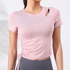 Product Description     Item Type: Yoga & Sports Top  Gender: Women  Material: Polyester, Spandex  Fabric Type: Broadcloth  Sleeve Length(cm): Full  Pattern Type: Solid  Clothing Length: Regular  Thickness: Medium  Elasticity: Medium  Features: Compressed, Anti-Wrinkle, Breathable, Anti-Pilling, Anti-Shrink, Quick Dry  Application: Gym, Workout, Exercise, Fitness, Yoga, Sports, Running, Outdoor, Sports     Load More Images           VIVINCH 5-POINT HAPPINESS CHECKLIST    FREE shipping provided a High Stretch Athleisure T-shirt For Workout, Pink Athleisure T-shirt For Yoga, Pink Sportswear T-shirt For Workout, Breathable Yoga T-shirt, High Stretch Summer Athleisure T-shirt, High Stretch Athleisure T-shirt For Summer, Athletic Fit Sportswear T-shirt For Yoga, Athletic Fit T-shirt For Light Exercise, Pink Compression Workout Top