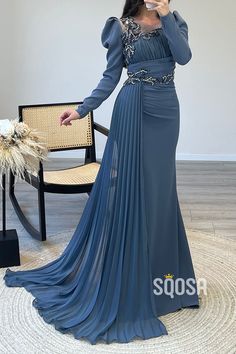 This Unique Beaded Round A-Line Chiffon Dusty Blue Long Prom Dress Evening Gown QP0909 is the perfect dress to turn heads. Crafted from luxurious chiffon and adorned with beaded detailing, it's sure to make you feel glamorous in any setting. Make a statement in this gorgeous dress and be the talk of the night! Cheap Hoco Dresses, Blue Long Prom Dress, Burgundy Prom Dress Long, Cheap Wedding Dress Boho, Cheap Lace Wedding Dresses, Sparkle Prom Dress, Prom Dress Evening, Beach Wedding Dress Boho, Burgundy Prom Dress