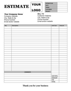 an invoice form with the company name and number on it, as well as two