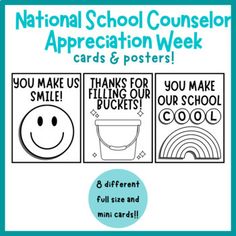 the national school counselor appreciation week cards and posters