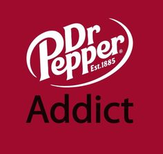 the logo for dr pepper's is shown in black and white on a red background