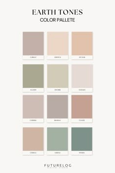 the earth tones color palette is shown