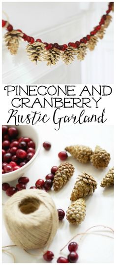 pinecone and cranberry garland with red berries