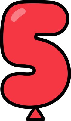 the letter s is red and black with a small white dot on top of it