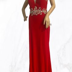 Red Dress Beautiful Red V-neck Evening Dress For Prom, V-neck Holiday Dress For Red Carpet, Holiday V-neck Dress For Red Carpet, V-neck Dress For Red Carpet Holiday Event, Red Sleeveless Dress For Red Carpet, Red V-neck Dress For Red Carpet, Red V-neck Evening Dress For Night Out, Red V-neck Holiday Maxi Dress, Red V-neck Maxi Dress For Holidays