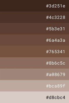 different shades of brown and white with the words d8c9f4e