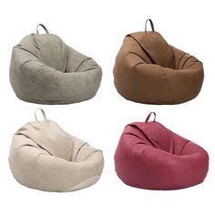 four different types of bean bag chairs