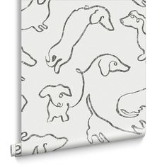 a wallpaper with dogs drawn on it