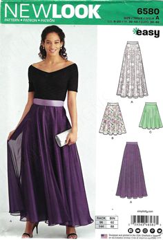 a women's skirt and top sewing pattern from new look, with an off the shoulder neckline