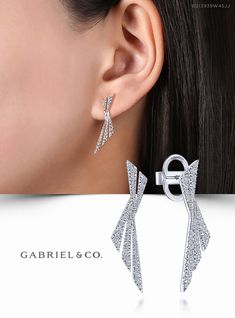 14K White Gold Fashion Earrings EG13939W45JJ #GabrielNY #DiamondJewelry #FineJewelry #GabrielAndCo #UniqueJewelry #FineJewelry#FashionJewelry#UniqueJewelry#GiftIdeas#UniqueGifts #DiamondJewelry #Jewelry  #Earrings #FashionEarrings#WhiteGoldEarrings #GoldEarrings Luxury Modern White Gold Earrings, Modern Bridal Earrings For Evening, Modern Diamond Cut Earrings For Evening, Elegant Formal Dangle Huggie Earrings, Luxury Formal Earrings With Timeless Design, Modern White Gold Earrings With Elegant Design, Modern Earrings With Timeless Design For Gift, Luxury Timeless Design Earrings For Formal Occasions, Modern Elegant White Gold Earrings