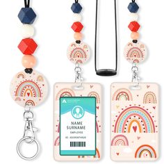 PRICES MAY VARY. The ID Badge Holder set includes - an Adjustable wooden bead lanyard and a Be Kind Rainbow ID badge holder with a printed pattern. High-Quality Materials - Adorable ID card holder, and lanyard are just the right sizes for adults and students. It is small and light, easy to carry and use. A sturdy and wearable badge and lanyard will stay with you for long periods of time. Adjustable lanyard - The total length of the lanyard nylon rope is up to 20 inches, you can adjust the approp Bead Lanyard, Rainbow Badge, Lanyard Teacher, Cute Lanyards, Bus Card, Chain Lanyard, Lanyard Keychain, School Supply Labels, Card Pouch