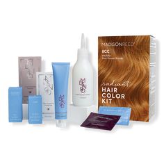 Radiant Hair Color Kit - RADIANT HAIR COLOR KIT MATERRA MARIGOLDBenefitsLong-lasting, artisan-crafted salon color with beautiful multi-tonal results for all hair types.Works in as little as 35 minutes.Thick cream color: no drips, no mess, no harsh smell.Leaves all hair types feeling healthy, conditioned & shiny.Made from ingredients you can feel good about: keratin, argan oil, and ginseng root extract.Cruelty-free: not tested on animals.Sustainable packaging.Made in Italy.This shade is not intended for gray coverage.When coloring your roots, pair with Madison Reed Color Reviving Gloss to add brilliant shine to your mid-lengths and ends.Best paired with Madison Reed Color Protecting Shampoo and Conditioner to nourish and lock in your vibrant color.Pro tip: Need help finding your perfect sha Dark Ash Brown, Tone Words, Balayage Ideas, Madison Reed, Neutral Blonde, Color Balayage, At Home Hair Color, Barrier Cream, Dimensional Color