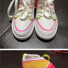 New. No Box. Worn Once For About An Hour And In Perfect Condition. Very Rare! Can’t Buy In This Size In New Condition Anywhere. White Non-slip Sneakers, Trendy Multicolor Non-slip Sneakers, White High-top Non-slip Skate Shoes, White Non-slip High-top Skate Shoes, Playful White Sneakers For Sports, Playful Nike High-top Sneakers, Trendy Multicolor Nike Sneakers, Playful White Nike Sneakers, Nike White Skate Shoes For School