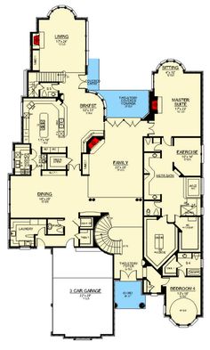 the floor plan for this luxury home, which has multiple levels and lots of room space