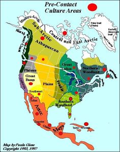 a map of the united states with different colored areas and their names in each country