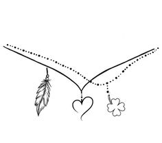 a black and white drawing of an arrow with a heart hanging from it