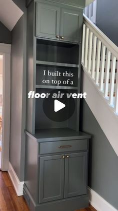 a room with gray painted walls and wooden floors is featured in the video titled, i built this on top of a floor air vent