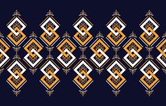 an orange and white pattern on a black background