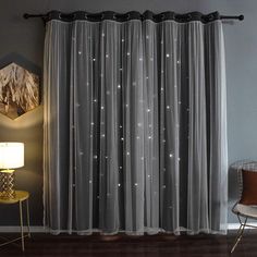 PRICES MAY VARY. 🌟UNIQUE ROMANTIC STARRY SKY DESIGN: Enjoy a sound sleep in the starlight night. Crafted with laserd hollow-out technology, this elegant mix and match decorative curtain is filled with punched out stars on the whole blackout panels rather than half of the curtain panel like others, which can perfectly decorate your room full of a fantastic and romantic style. 🌟BLACKOUT & LIGHT FILTERING PERFORMANCE: With special design with combination of blackout curtain and sheer curtains, Ki Double Layer Curtains, Curtains For Kids Room, Layer Curtains, Princess Curtains, Girls Bedroom Grey, Insulated Window Treatments, Curtains For Kids, Kids Blackout Curtains, Girls Bedroom Curtains