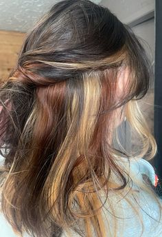 calico trend hair Calico Cat Hair, Calico Hair, Peekaboo Hair Colors, Peekaboo Hair, Ginger Hair Color, Hair Streaks, Hair Inspiration Short, Hair Stylies, Hair Makeover