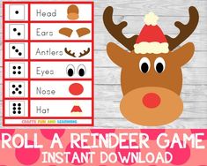 rudolph the reindeer roll and read game for toddlers