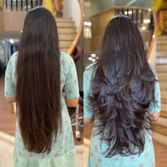 Indian Hair Cuts, Feathered Hair Cut, Wolfcut Hair Long, Extra Long Hair, Extension Hair, Long Wolfcut Haircut