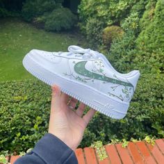 Sneakers Air Force, Nike Air Force 1 Custom, Trendy Shoes Sneakers, Green Cherries, Air Force 1 Custom, Custom Air Force 1, Cute Nike Shoes, Cute Nikes, Custom Nikes