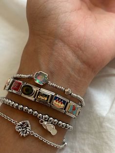 Italian Bracelet, Dope Jewelry, Funky Jewelry, Stacked Jewelry, Jewelry Lookbook, Girly Jewelry, Jewelry Inspo, Dream Jewelry