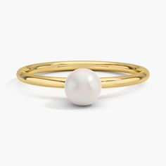 Saskia Cultured Pearl Solitaire Ring - 18K Yellow Gold. A single serene pearl rests at the center of this delicate yet striking ring with a petite and sleek band. Brilliant Earth, Cultured Pearls, Solitaire Ring, Fashion Rings, Gold Rings, Jewelry Accessories, Jewelry Rings, Sleek, Yellow Gold