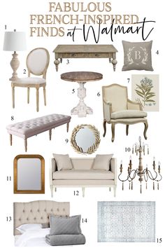 the french inspired furniture is featured in this image