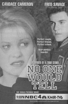 a movie poster for the film no one would tell with two people in black and white