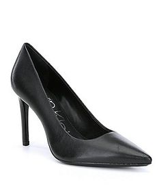 Calvin Klein Ronna Dress Pumps Classic Spring Heels In Faux Leather, Classic Spring Faux Leather Heels, Sleek Faux Leather Heels, Leather Slingback Pumps For Night Out In Spring, Synthetic Slingback Pumps For Workwear, Womens Pumps, Pump Dress, Dillard's, Pump Shoes