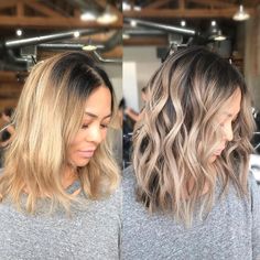 10 Lob Hairstyles for Thick Wavy Hair - Shoulder Length Hair Cuts 2021 Reverse Balayage, Grey Bob, Thick Wavy Hair, Lob Hairstyle, Blonde Hair Looks, Brown Blonde Hair, Hair Colorist, Blonde Balayage