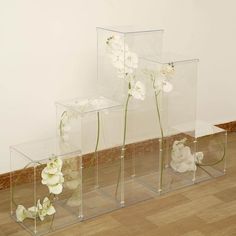 40 inch Floor Standing Clear Acrylic Pedestal Risers | Transparent Acrylic Display Boxes#whtbkgd Acrylic Pedestal, Elegant Wedding Centerpiece, Acrylic Display Box, Mirror Display, Mirror Box, Clear Vases, Geometric Terrarium, Transparent Box, Led Decor