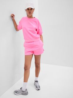 Vintage Soft Sweat Shorts | Gap Gap Relaxed Fit Sweats For Loungewear, Gap Sporty Relaxed Fit Sweats, Gap Casual Sweats For Loungewear, Casual Gap Sweats For Loungewear, Sporty Gap Shorts With Elastic Waistband, Sporty Shorts With Elastic Waistband By Gap, Sporty Gap Shorts For Spring, Gap Cotton Shorts For Loungewear, Gap Cotton Loungewear Shorts