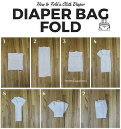 how to fold a diaper bag in half and put it on the floor with instructions