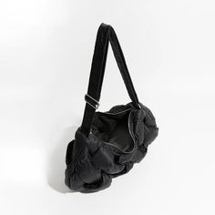 This Black Padded Shoulder Hobo Bag offers maximum comfort while carrying your essentials. The padded shoulder strap reduces strain and the spacious interior allows for organized storage. Perfect for everyday use and available in multiple colors. Nylon Duffle Bag With Removable Pouch, Nylon Shoulder Baguette Bag For Travel, Travel Nylon Baguette Shoulder Bag, Travel-ready Nylon Baguette Shoulder Bag, Nylon Travel Baguette Shoulder Bag, Nylon Baguette Bag For Travel, Puffer Purse, Fall Winter Coat, Soft Pattern