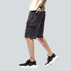 Make every summer day stylish with our 2023 Summer Collection cargo men's denim shorts! Crafted with vintage-inspired fashion. these medium wash shorts boast a loose. mid-waist fit and stretchy fabric for all-day comfort.Distinctive Features: Fashion-Forward: Be the trendsetter of your group with these fashion-forward cargo shorts. Medium Wash: The perfect blend of light and dark. this medium wash denim is sure to make a statement. Loose Fit: Enjoy unrestricted movement with the loose fit of the